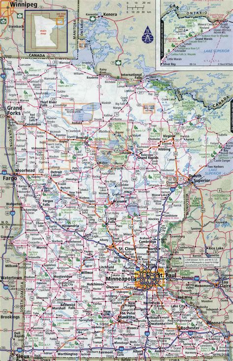 large map of minnesota|Map of Minnesota roads and highways. Large detailed .